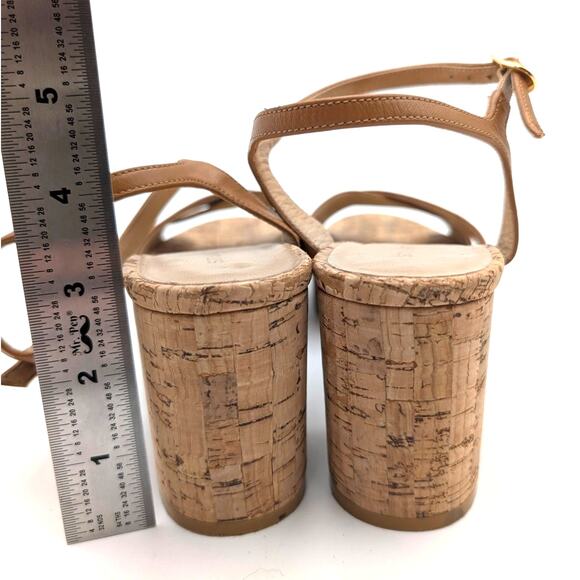 Stuart Weitzman Dayna Crisscross Platform Sandals Women's Adobe Size US7B EU37.5 - Picture 4 of 14